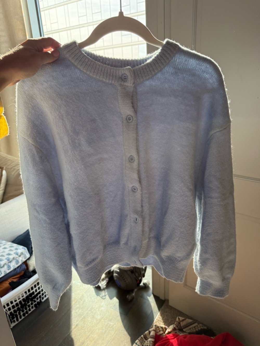 Daily Drills Light Blue Button-Front Sweater Cardigan